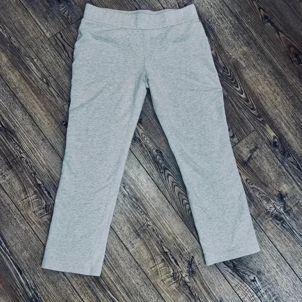 Norma Kamali xs cropped gray casual pants loose fit oversized boho chic core